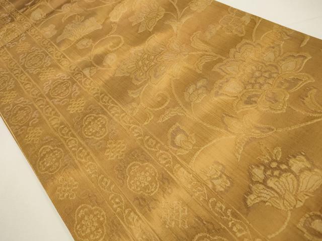 平和屋着物◎両面 全通柄袋帯 更紗花文 正絹 逸品 CAAW9264qe