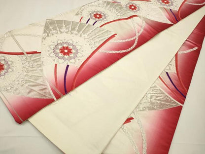 平和屋着物◎西陣 六通柄袋帯 唐織 正倉院花文 銀糸 正絹 逸品 CAAW9265qe