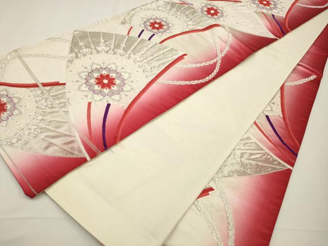 平和屋着物◎西陣 六通柄袋帯 唐織 正倉院花文 銀糸 正絹 逸品 CAAW9265qe