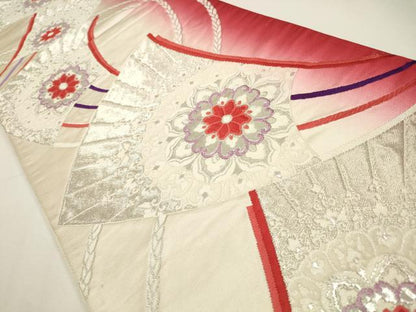 平和屋着物◎西陣 六通柄袋帯 唐織 正倉院花文 銀糸 正絹 逸品 CAAW9265qe