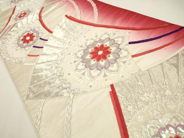 平和屋着物◎西陣 六通柄袋帯 唐織 正倉院花文 銀糸 正絹 逸品 CAAW9265qe