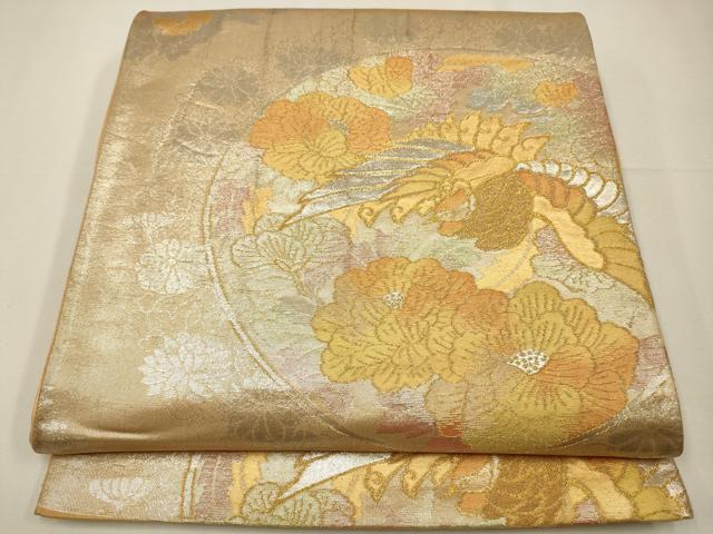 平和屋着物◎六通柄袋帯　花鳥丸文　金銀糸　正絹　逸品　CAAW9270qe