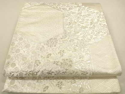 平和屋着物◎六通柄袋帯　唐織　亀甲花文　銀糸　正絹　逸品　CAAW9286qe