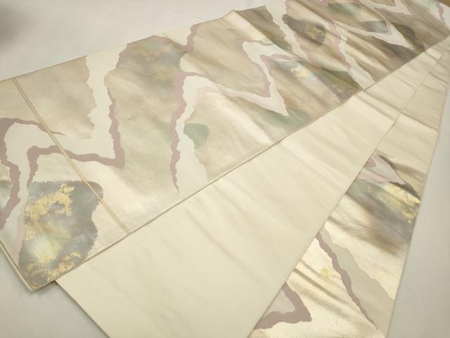 平和屋着物◎六通柄袋帯　道長文　引箔　正絹　逸品　CAAW9329qe