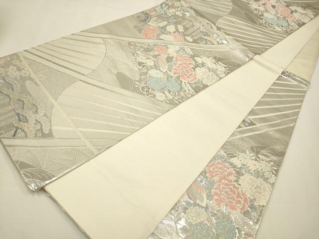 平和屋着物◎六通柄袋帯　唐織　花鳥文　金銀糸　正絹　逸品　CAAW9335qe