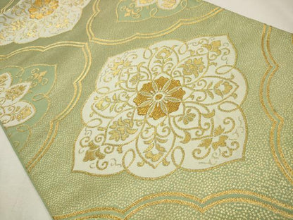 平和屋着物◎六通柄袋帯　花唐草文　金糸　正絹　逸品　CAAW9371qe