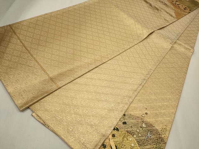平和屋着物◎佐賀錦　太鼓柄袋帯　駒刺繍　道長花鳥文　金彩　正絹　逸品　CAAW9388qe