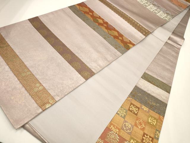 平和屋着物◎六通柄袋帯　唐織　切嵌　吉祥花文　金糸　正絹　逸品　CAAW9389qe