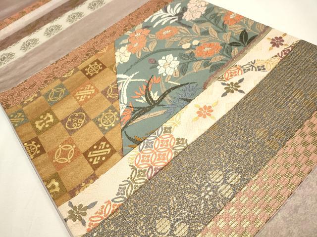 平和屋着物◎六通柄袋帯　唐織　切嵌　吉祥花文　金糸　正絹　逸品　CAAW9389qe