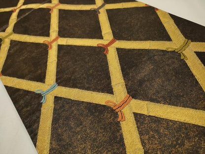 平和屋着物◎六通柄袋帯　唐織　竹矢来　金糸　正絹　逸品　CAAW9404qe