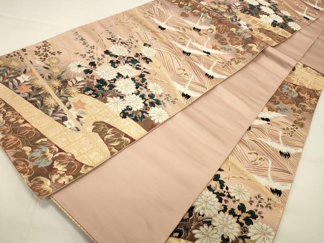 平和屋着物◎全通柄袋帯　唐織　金糸　正絹　逸品　CAAW9479qe