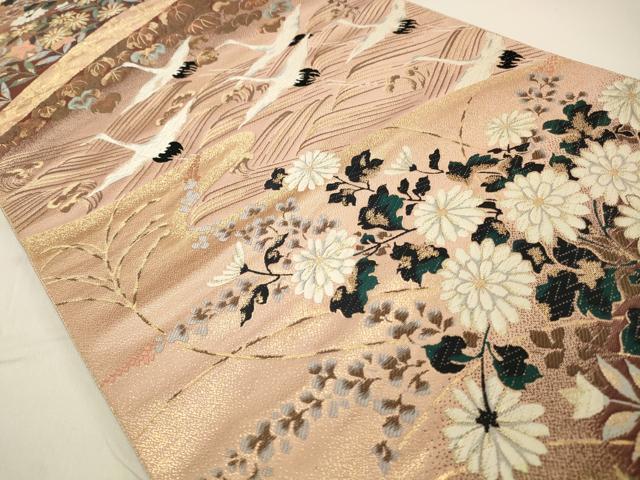 平和屋着物◎全通柄袋帯　唐織　金糸　正絹　逸品　CAAW9479qe