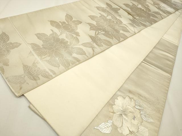 平和屋着物◎六通柄袋帯　刺繍　枝花文　金銀彩　正絹　逸品　CAAW9499qe