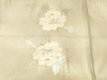 平和屋着物◎六通柄袋帯　刺繍　枝花文　金銀彩　正絹　逸品　CAAW9499qe