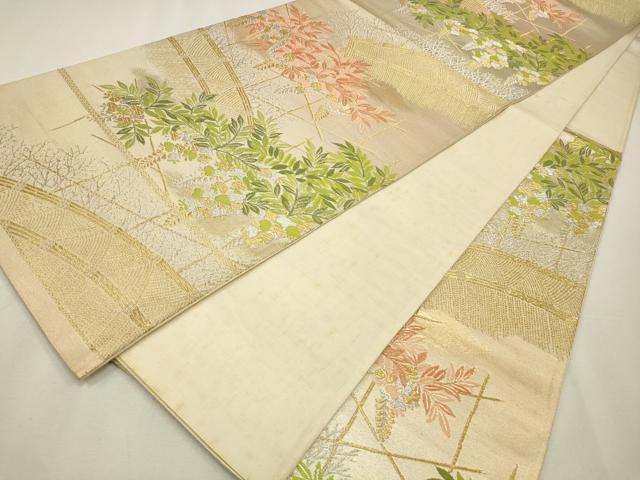 平和屋着物◎六通柄袋帯 藤花房 金銀糸 正絹 逸品 CAAW9506qe