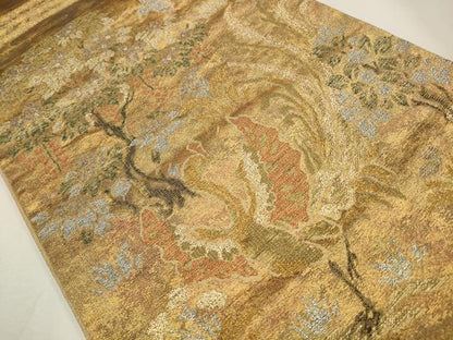 平和屋着物◎六通柄袋帯　抽象花鳥文　金銀糸　正絹　逸品　CAAW9533qe