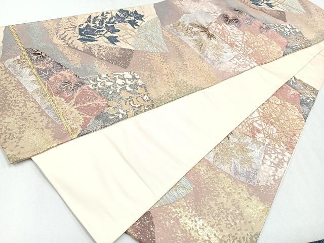 平和屋着物◎六通柄袋帯　唐織　秋花　金糸　正絹　逸品　CAAW9692nb