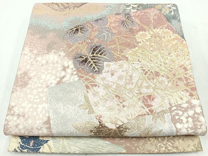 平和屋着物◎六通柄袋帯　唐織　秋花　金糸　正絹　逸品　CAAW9692nb