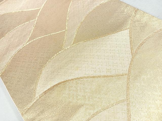 平和屋着物◎全通柄袋帯　さかび錦　九百口別織　遠山重ね文　金糸　正絹　逸品　CAAW9702nb