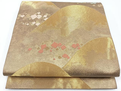 平和屋着物◎六通柄袋帯　遠山箔散らし　金糸　正絹　逸品　CAAW9711nb