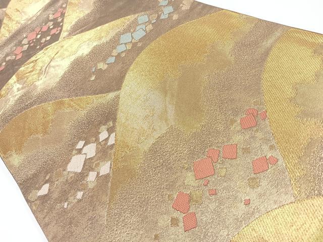 平和屋着物◎六通柄袋帯　遠山箔散らし　金糸　正絹　逸品　CAAW9711nb