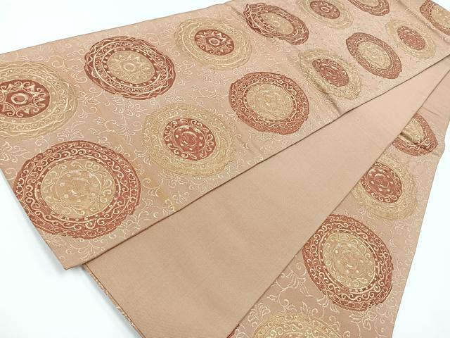 平和屋着物◎六通柄　本袋帯　絵皿唐草文　金糸　正絹　逸品　CAAW9720nb