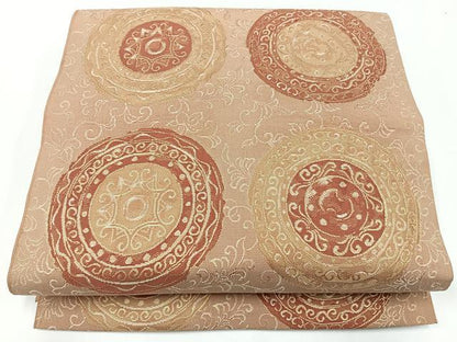 平和屋着物◎六通柄　本袋帯　絵皿唐草文　金糸　正絹　逸品　CAAW9720nb