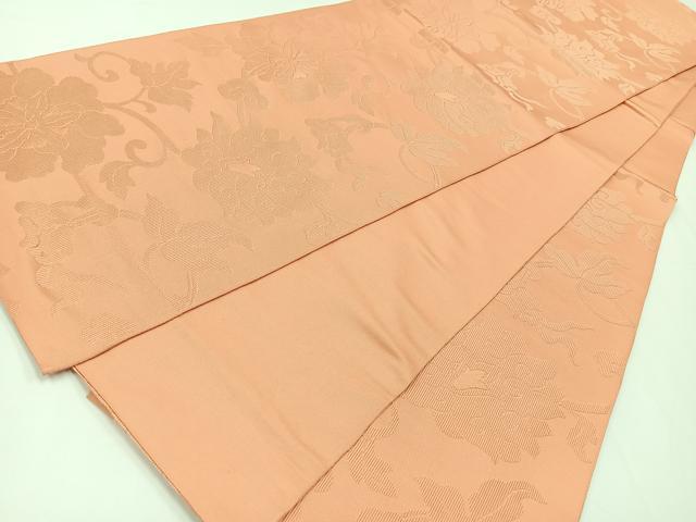 平和屋着物◎六通柄　本袋帯　更紗花文　深好色　正絹　逸品　CAAW9722nb