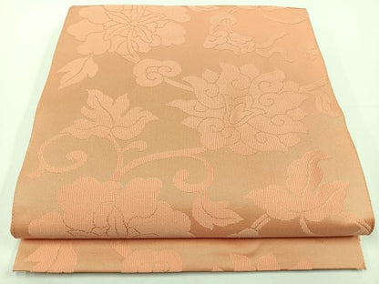 平和屋着物◎六通柄　本袋帯　更紗花文　深好色　正絹　逸品　CAAW9722nb