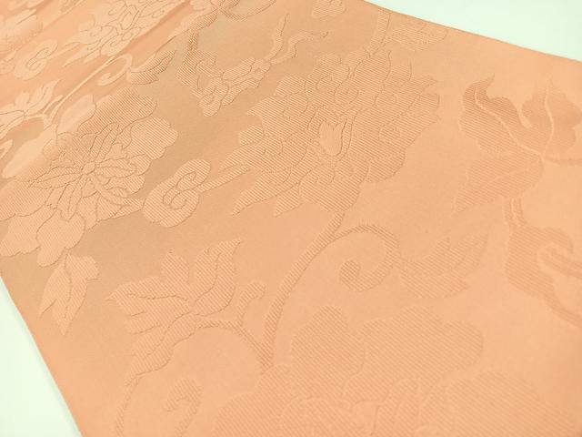 平和屋着物◎六通柄　本袋帯　更紗花文　深好色　正絹　逸品　CAAW9722nb
