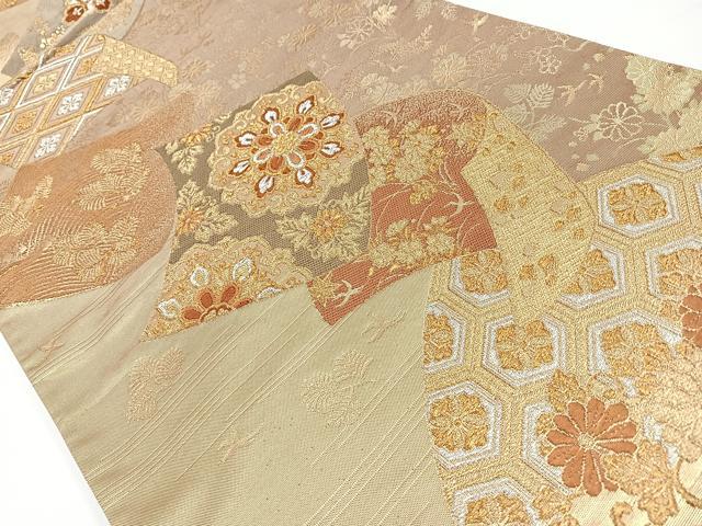 平和屋着物◎六通柄袋帯　唐織　正倉院花文　金銀糸　正絹　逸品　CAAW9727nb