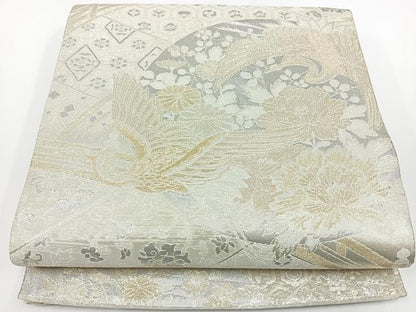 平和屋着物◎六通柄袋帯　飛鶴花文　金銀糸　正絹　逸品　CAAW9728nb