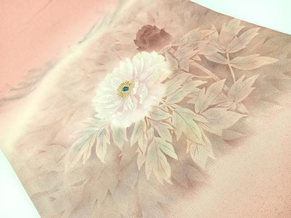 平和屋着物◎太鼓柄袋帯　手描き　草花文　金糸　正絹　逸品　CAAW9742nb