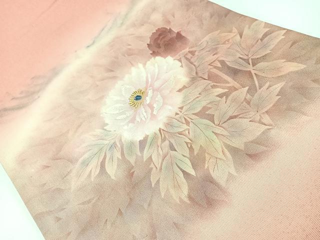平和屋着物◎太鼓柄袋帯　手描き　草花文　金糸　正絹　逸品　CAAW9742nb