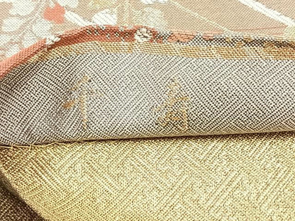 平和屋着物◎六通柄袋帯 唐織 千寿 藤花房 金糸 正絹 逸品 CAAW9752nb