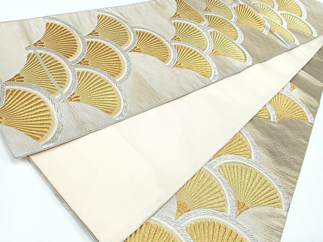 平和屋着物◎六通柄袋帯 青海波 金銀糸 正絹 逸品 CAAW9763nb