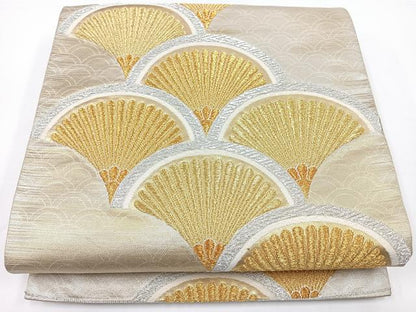 平和屋着物◎六通柄袋帯 青海波 金銀糸 正絹 逸品 CAAW9763nb