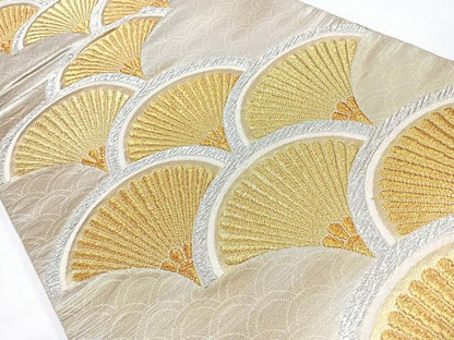 平和屋着物◎六通柄袋帯 青海波 金銀糸 正絹 逸品 CAAW9763nb