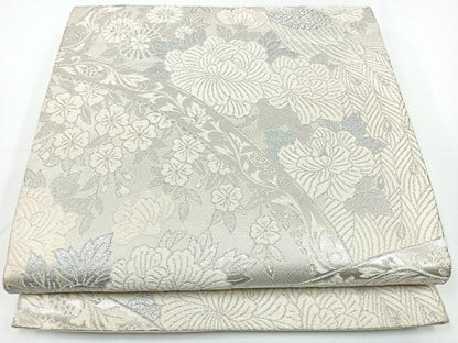 平和屋着物◎六通柄袋帯 唐織 花鳥文 オロール箔使用 正絹 逸品 CAAW9764nb