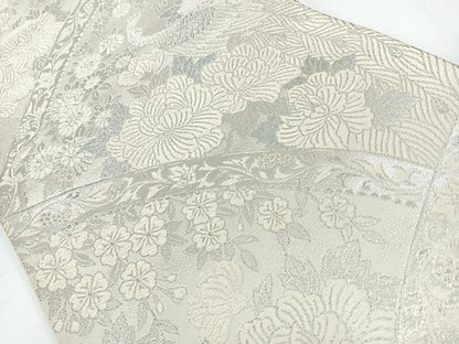平和屋着物◎六通柄袋帯 唐織 花鳥文 オロール箔使用 正絹 逸品 CAAW9764nb