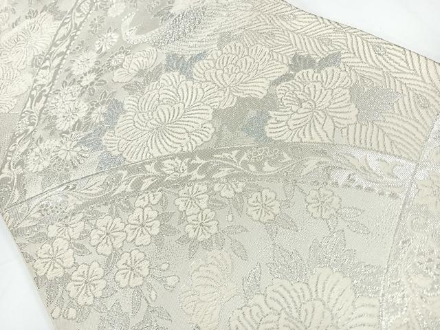 平和屋着物◎六通柄袋帯 唐織 花鳥文 オロール箔使用 正絹 逸品 CAAW9764nb