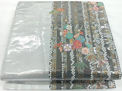 平和屋着物◎六通柄袋帯 唐織 松竹梅 金銀糸 正絹 逸品 CAAW9798nb