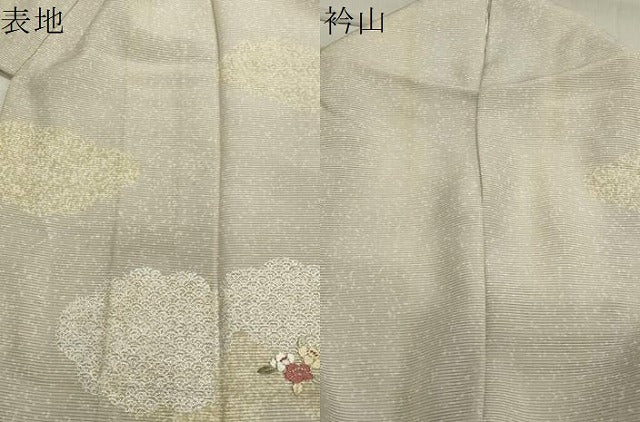 平和屋着物＊夏物 訪問着 絽 駒刺繍 雲重ね花文 銀彩 正絹 逸品 CAAW9868gh