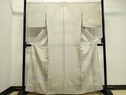 平和屋着物＊夏物 訪問着 絽 駒刺繍 雲重ね花文 銀彩 正絹 逸品 CAAW9868gh