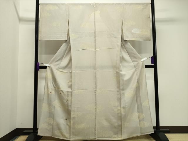 平和屋着物＊夏物 訪問着 絽 駒刺繍 雲重ね花文 銀彩 正絹 逸品 CAAW9868gh