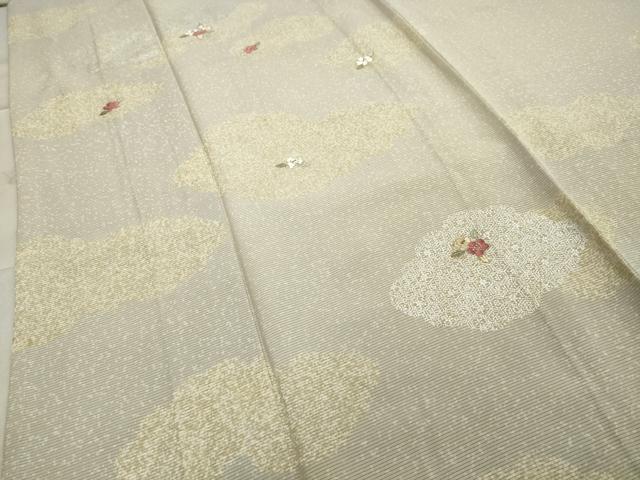 平和屋着物＊夏物 訪問着 絽 駒刺繍 雲重ね花文 銀彩 正絹 逸品 CAAW9868gh
