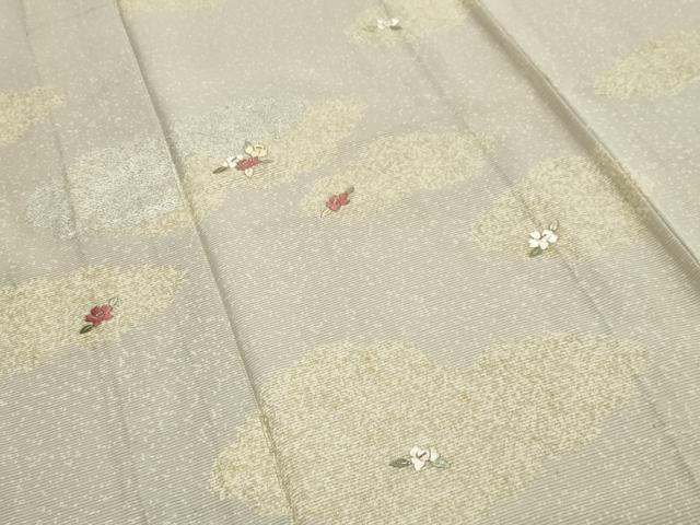 平和屋着物＊夏物 訪問着 絽 駒刺繍 雲重ね花文 銀彩 正絹 逸品 CAAW9868gh