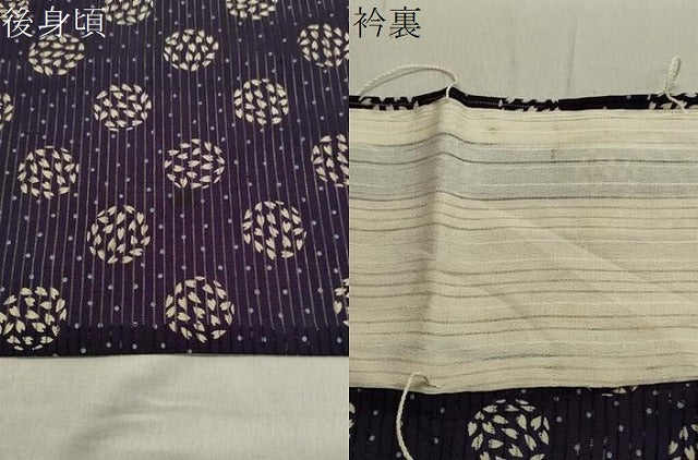 平和屋着物＊夏物 小紋 縦絽 舞桜吉祥丸文 正絹 逸品 CAAW9869gh