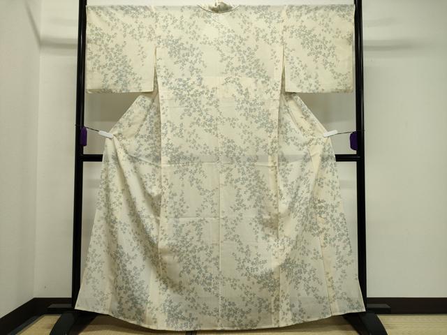 平和屋着物＊夏物 小紋 絽 草花文 正絹 逸品 CAAW9870gh