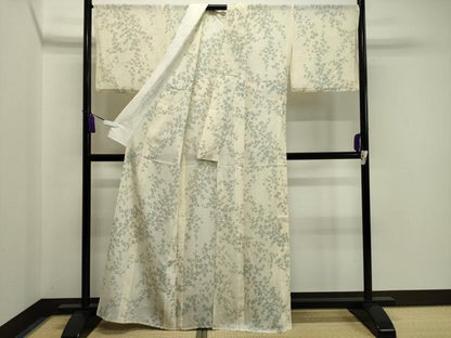 平和屋着物＊夏物 小紋 絽 草花文 正絹 逸品 CAAW9870gh